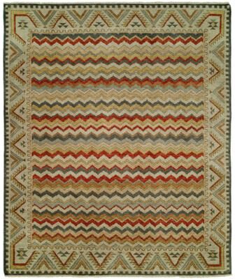 KALATY Transitional Multi-Colored Hand-Knotted Wool Area Rug