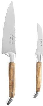 French Home 2-Piece Connoisseur Laguiole Vegetable Knife Set with Olive Wood Handles