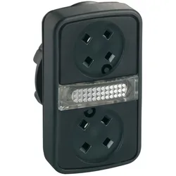 Schneider Electric ZB5AW7A9 Doppeldrucktaster, Frontelement, Harmony XB5, Kunststoff, 22mm, ohne Tastenschilder, beleuchtet