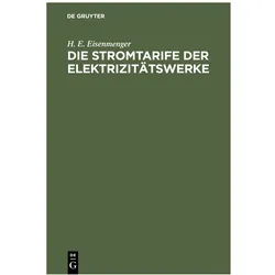 Eisenmenger:Die Stromtarife der Elektri, Fachbücher von H. E. Eisenmenger
