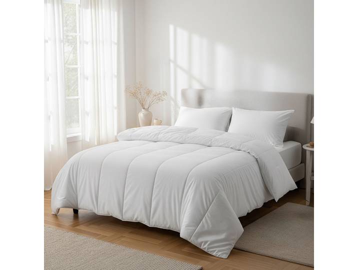 Pack couette tempérée mi-saison et oreiller anti-acariens 260x240 cm