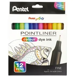 Pentel Fineliner-Set »Pointliner Colour Dye Ink« 12 Stifte