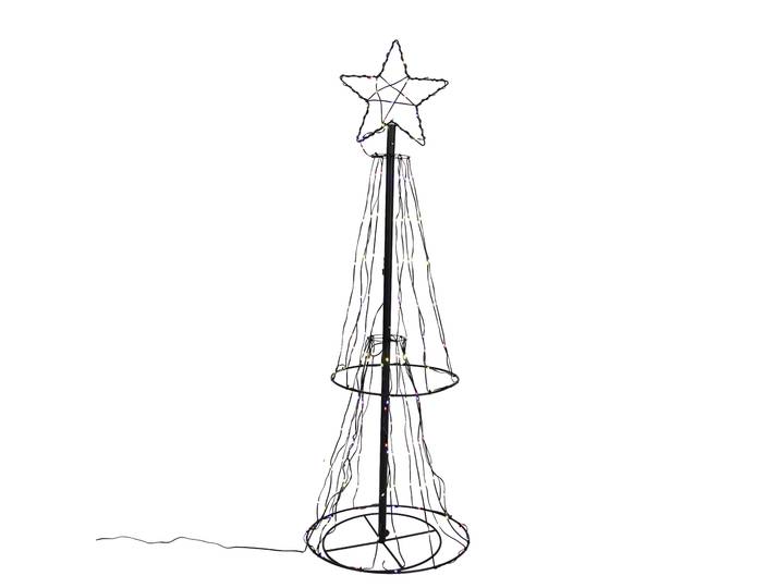 Sapin de Noël noir Lampadaire 150cm LED RGB inclus avec minuterie