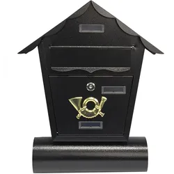 HTI-Living Briefkasten Amin Schwarz mit Zeitungsrolle