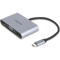 Dicota USB-C Portable 5-in1 Docking Station 4K HDMI/DP PD (USB-C, 5 Ports), Dockingstation + USB Hub, Silber