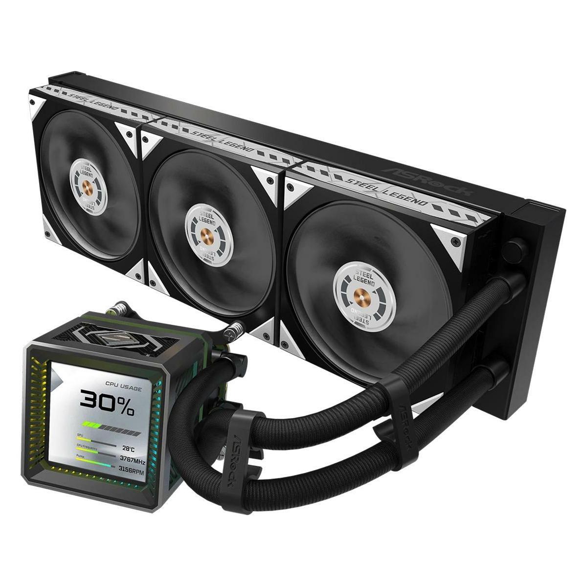 AsRock CPC Steel Legend Dark 360 LCD Black (90-ASLA36-BAAGA5)