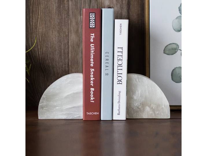 Serre-livres en onyx blanc naturel, pierre véritable, pour bureau, décoration intérieure