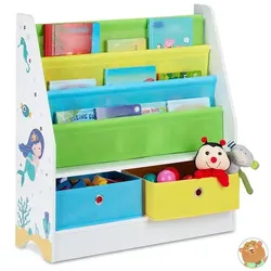 relaxdays Kinderregal »Boxen + Hängefächern« grün