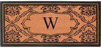 "A1 Home Collections Uriel Bleached Coir Anti-shred Monogrammed Doormat, 30"" X 60"""
