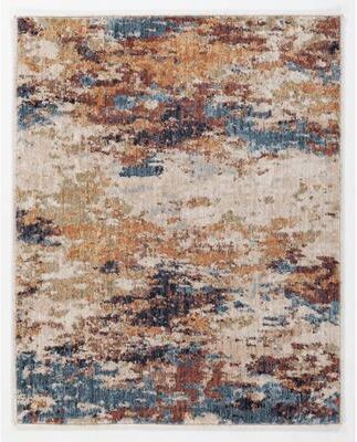 MDA Rug Imports MDA Rugs Roma Collection Beige/Blue Abstract Modern Area Rug