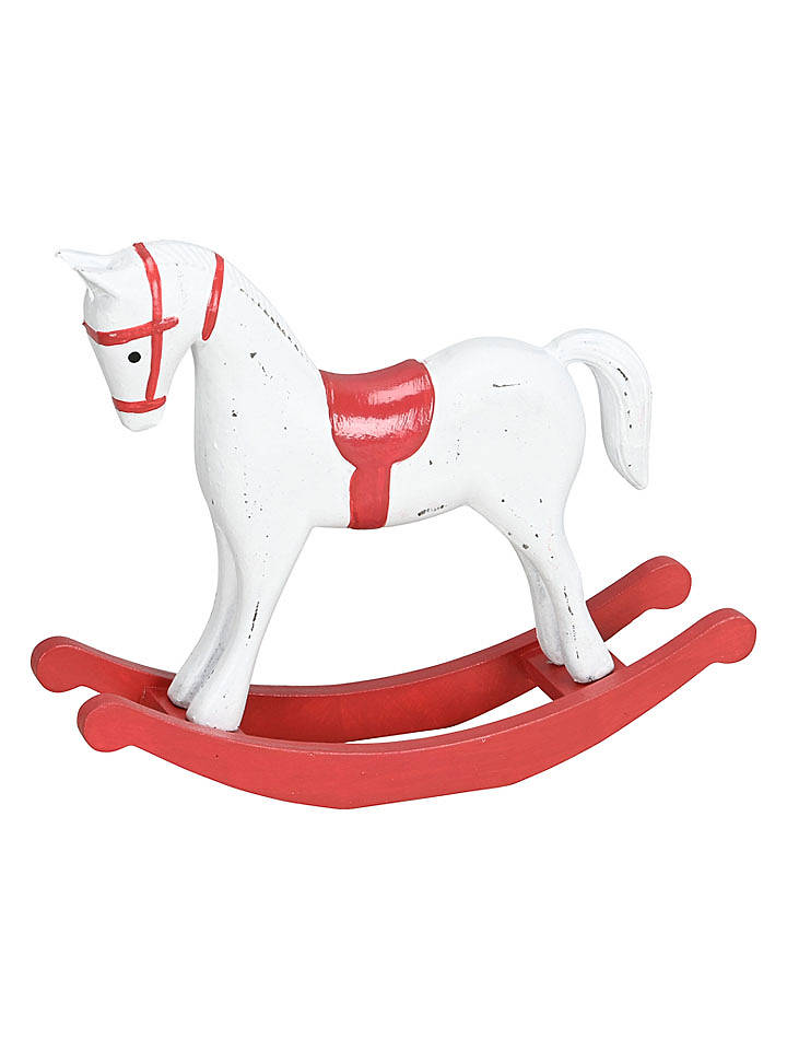POSIWIO Dekoobjekt "Schaukelpferd" in Weiß/ Rot - (H)18 cm - onesize