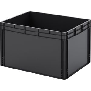AUER Eurobox ESD EG 86/52 HG, schwarz, 228 Liter, elektrisch leitfähig, geschlossene Griffe, 80 x 60 x 52cm