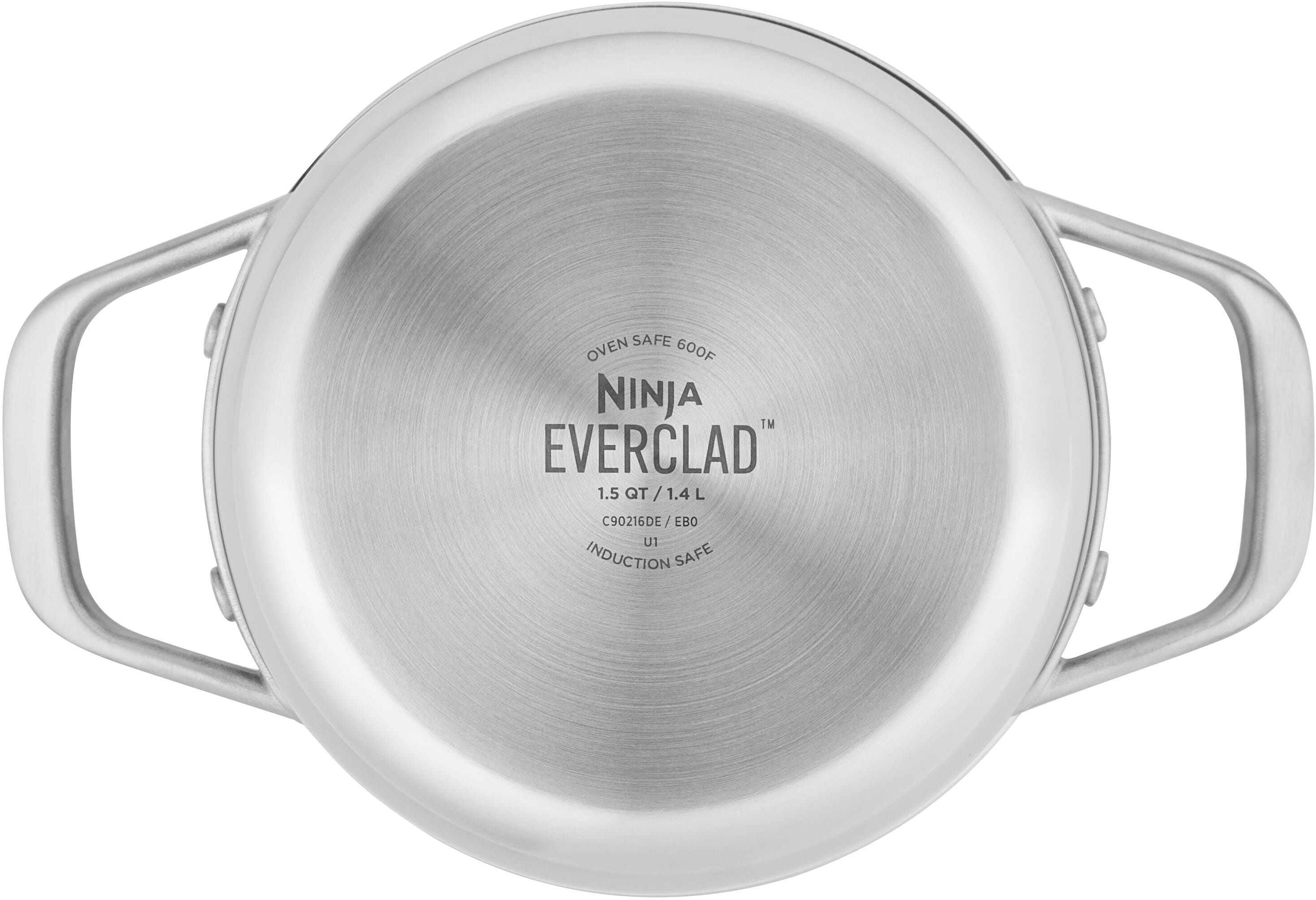 Kochtopf NINJA "C90216DE Ninja EverClad Suppentopf aus Edelstahl (16 cm)", silber (edelstahlfarben), H:12,5cm Ø:16cm, Töpfe, Kochtopf, Entwickelt für den Einsatz unter schwierigsten Kochbedingungen