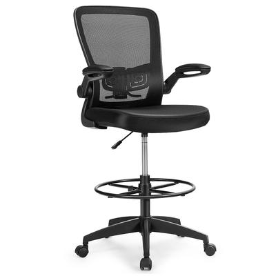 COSTWAY Hoher Dreh-Arbeitsstuhl Bürostuhl, Sitzhöhe 55-75cm