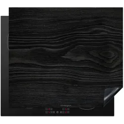 HERDABDECKPLATTE Schwarz - Holzoptik Abdeckung Glaskeramikkochfeld 58.3x51.3 cm