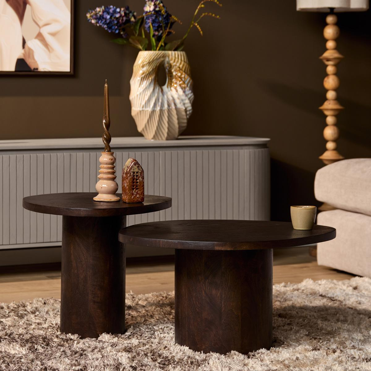 Starfurn Salontafel Mirre Bruin Set van 2