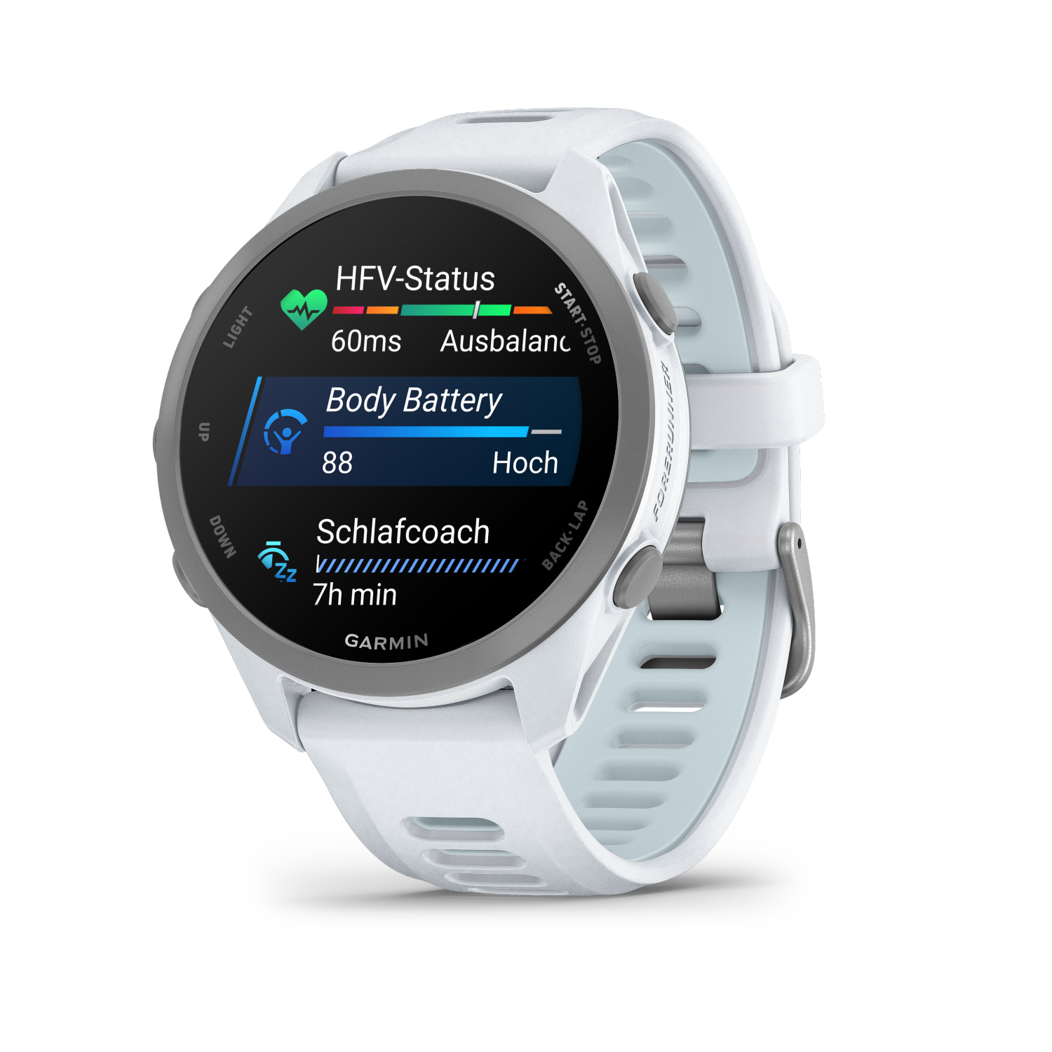 Garmin Forerunner 170 whitestone/blue 010-03920-01 Steinweiss/Cloud Blue, 43mm Smarte GPS-Laufuhr