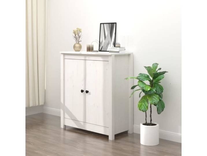 Buffet Blanc - KEENSO - A813720 KN005 - Bois massif - 2 portes - Laqué