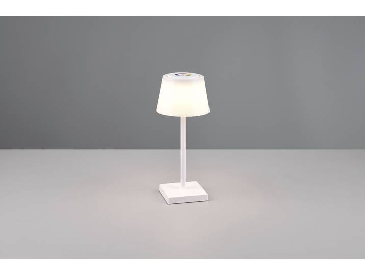 LED Außen-Tischleuchte REALITY LEUCHTEN Sanchez , weiß (weiß matt), H:30cm Ø:13cm, Leuchten, LED Außen-Tischleuchte, Akku Garten Tischlampe RGB Farbwechsel dimmbar Lichtfarbe einstellbar