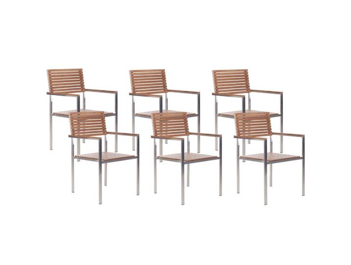 GARTENSTUHL 6er-Set Braun Viareggio