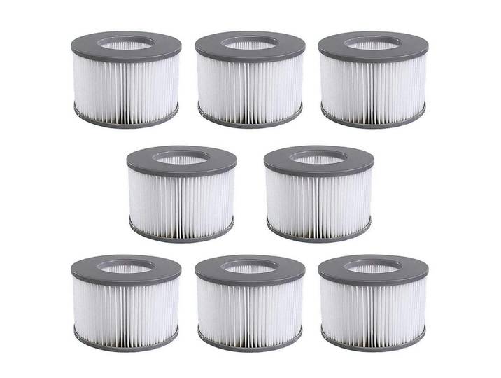Filterkartusche 8-teiliges Set für Whirlpools und Spas, Grau, Kunststoff, 10.5x6.7x10.5 cm, Freizeit & Co, Pools & Wasserspaß, Poolzubehör