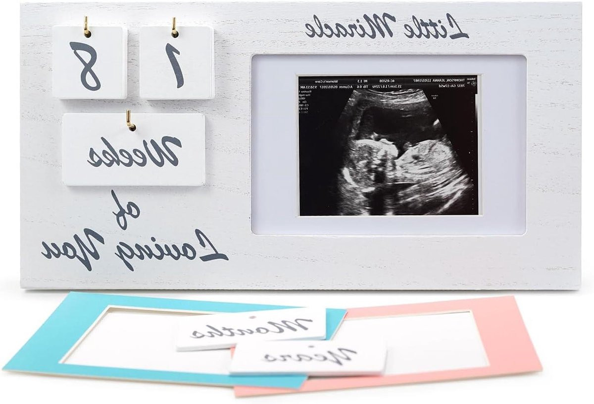 Ultrasone Fotolijst Wit - Baby Aandenken Frame voor Zwangerschap Herinneringen met Leeftijd Telsysteem - 3x4 of 4x6 Foto