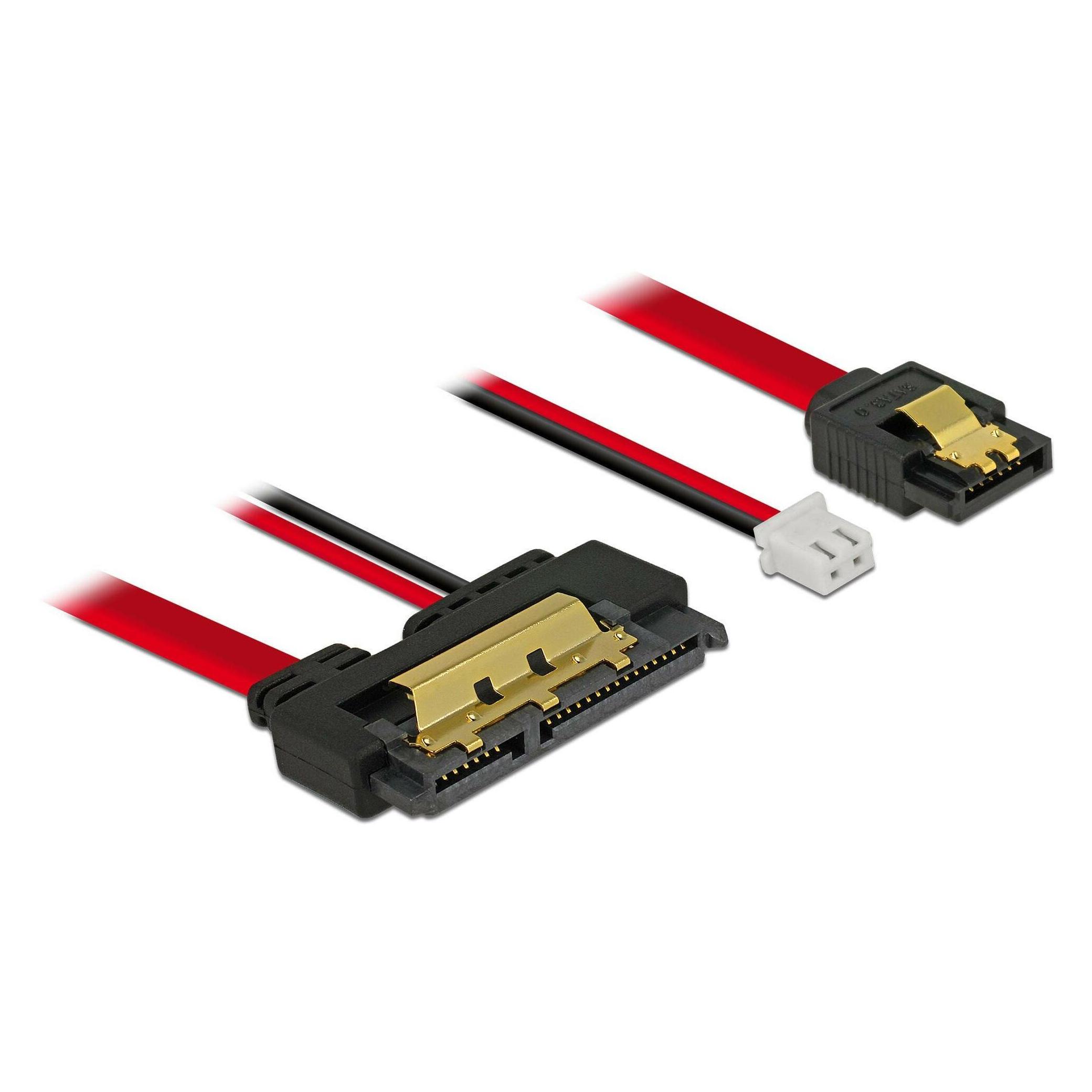 Delock SATA Kabel & 2Pin Strom, 10cm (10 cm, 2Pin Strom, SATA III) (85238)