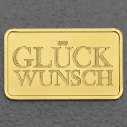 Goldbarren 2,5g Gravur "Glückwunsch"