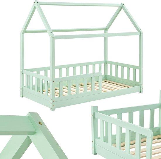 Famanu Kinderbett mit Fallschutz und modernem Hausdesign - 80 x 160 cm