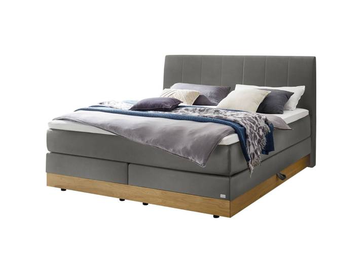 Hasena Boxspringbett Pedrosa stahl/natur Stoff/Holz/Holzwerkstoff 200 x 200 cm - Boxspringbett