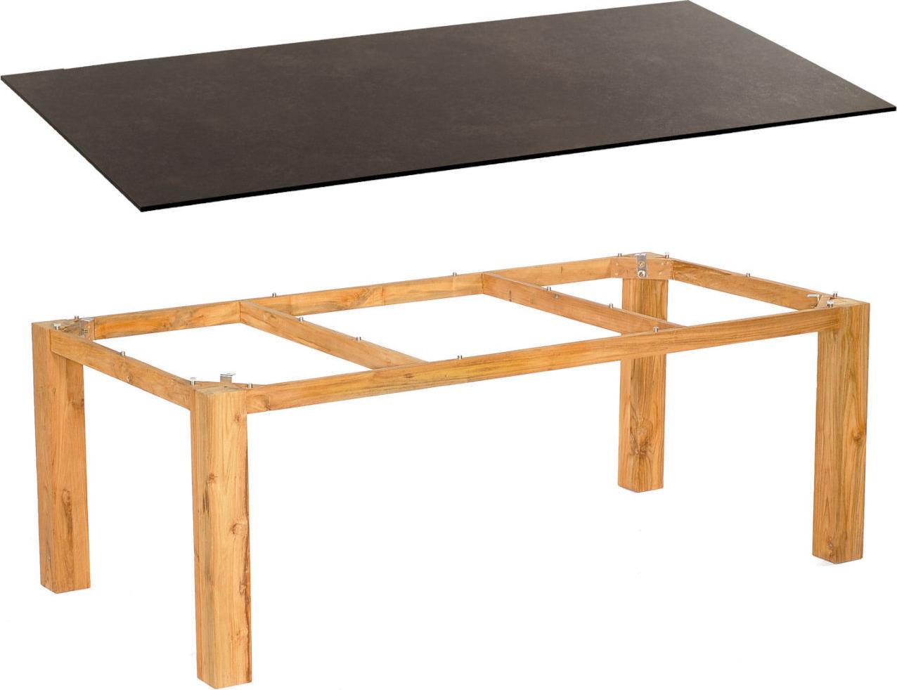 Sonnenpartner Gartentisch Base 200x100 cm Teakholz natur Tischsystem