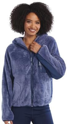 Masseys Women's Zip-Up Sherpa Casual in Purple Horizon/Medieval Blue, Size 4X, Polyester