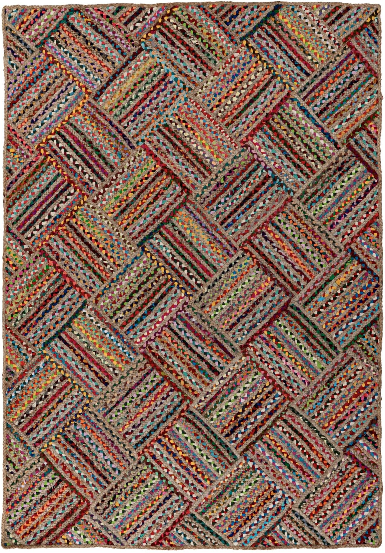 Teppich KAYOOM "Tulum 355", bunt (multi), B:120cm H:8mm L:170cm, Baumwolle, Teppiche, Teppich, Kurzflor, Handgeknotet, Vegan, Fussbodenheizungsgeeignet, Wohnzimmer multi B : 120cm 1 Stk., 8mm, L: 170cm