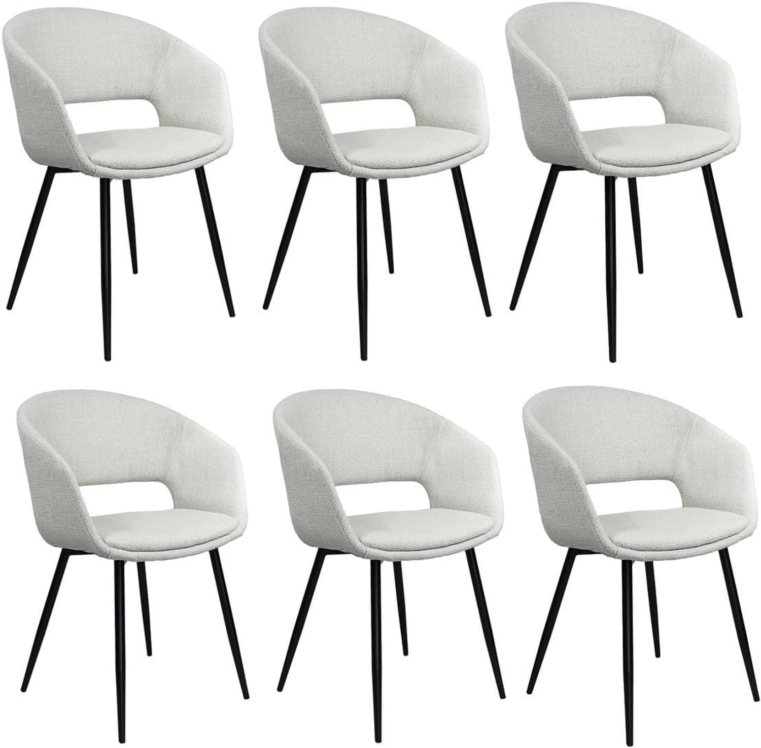Set van 6 Kick stoelen Dean - Wit