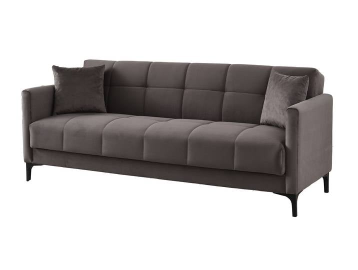 Einzelsofa grau Schlaffunktion Bettkasten ausziehbar 213 cm - PERU