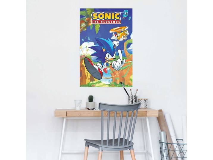 Poster REINDERS Sonic the Hedgehog - sonic & tails , blau (farbe bild(er): blau), B:61cm H:91,5cm T:0,1cm, Holzwerkstoff, Bilder, Poster