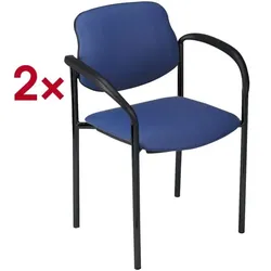 Nowy Styl 2er-Set Stapelstühle »Styl« - Leder - schwarz blau, 45x47 cm