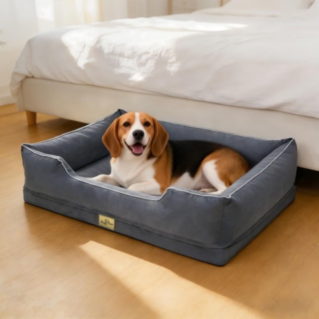 Bingopaw Koelend Hondenbed met Verhoogde Randen, Waterdicht en Wasbare Hoes, B/D/H: 94,5 x 67 x 19,5 cm