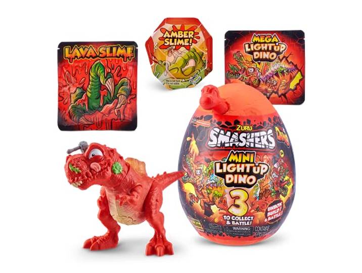 ZURU - Smashers – Mini Light Up Dino – verrassingsei dinosaurus – lichtgevende dinosaurus om te bouwen – dino om te verzamelen – 7473