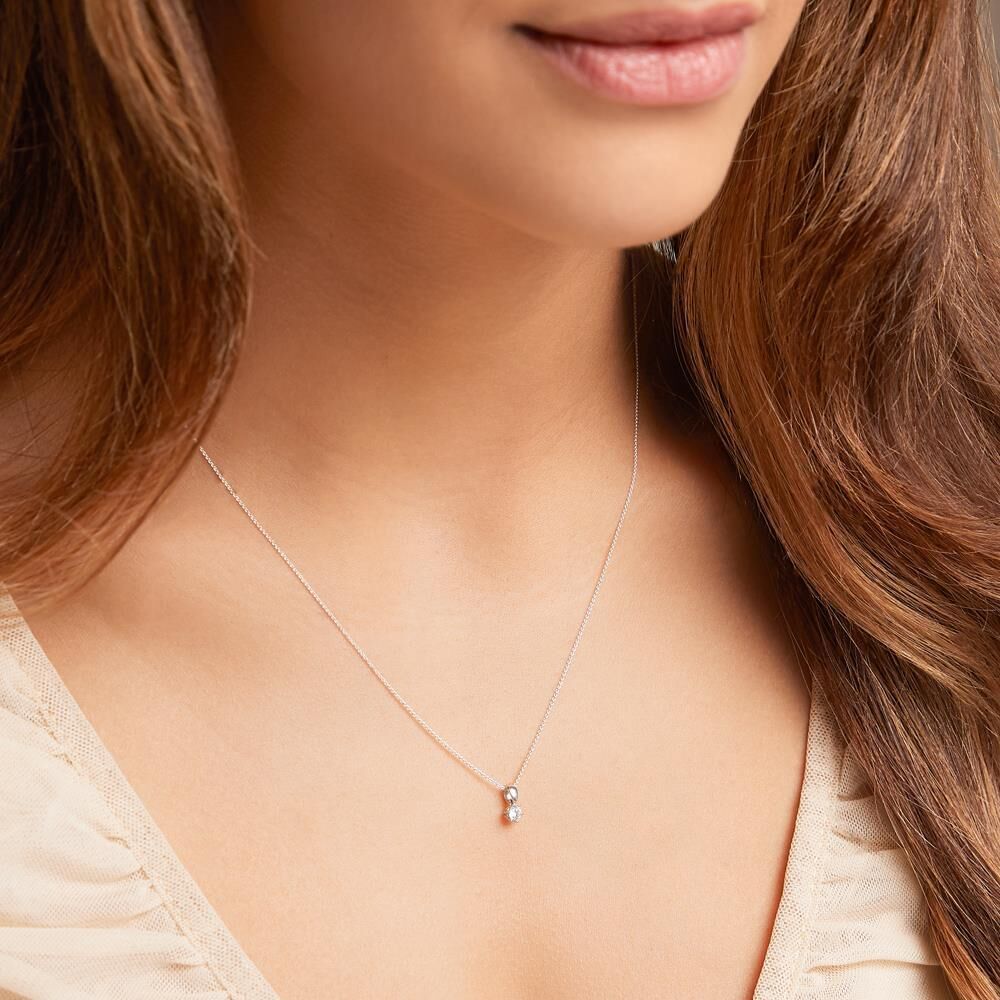 Brilladia Diamantkette für Damen aus 14K Weißgold silber