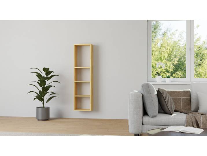 Flurregal mit Wandhalterung Buche Natur geölt