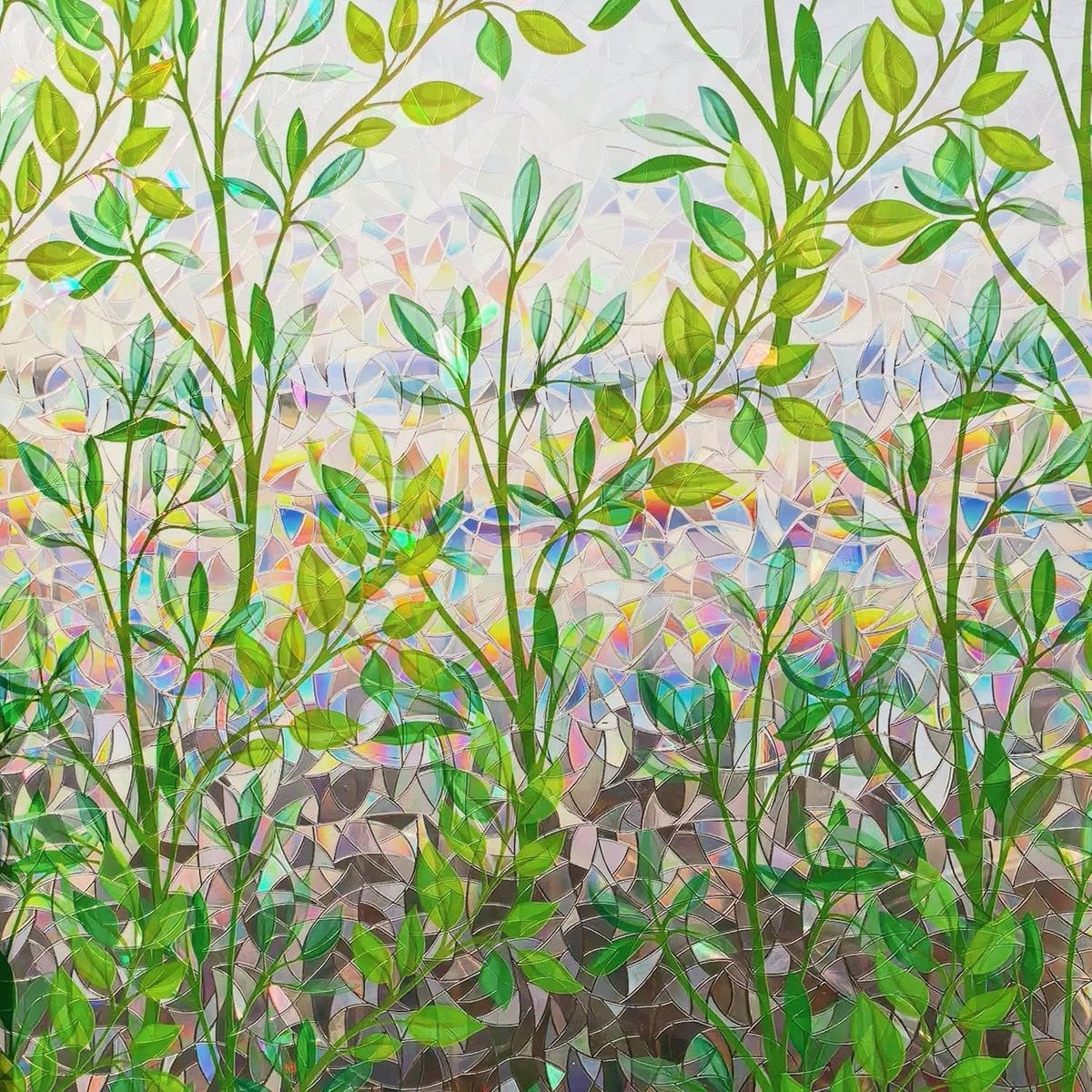 SnelShoppen 3D Raamfolie Kleurrijke Zelfklevende Opaak Privacyfolie Regenboog Breukglas 50 x 200 cm
