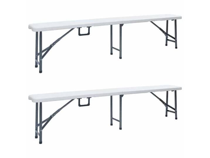 Blanc Bancs de jardin pliables lot de 2 180 cm PEHD Blanc - Siège de balcon LV66787
