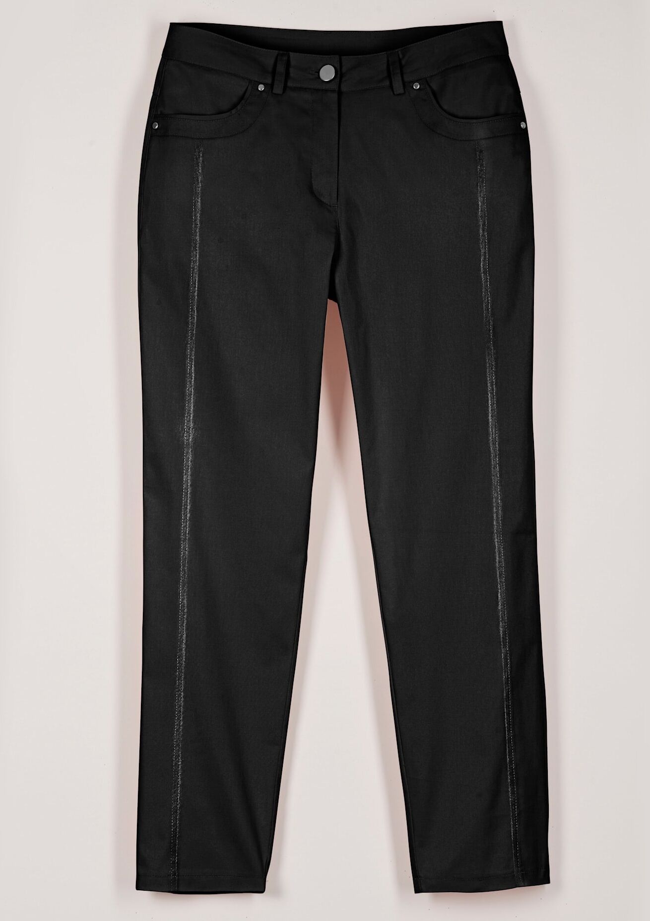 7/8-Jeans INSPIRATIONEN, Damen, Gr. 23, Kurzgrößen, schwarz, 97% Baumwolle, 3% Elasthan, unifarben, 7/8-Länge, Jeans 7/8-Jeans