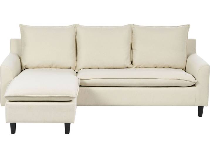 BELIANI Ecksofa Beige Polsterbezug L-Förmig Rechtsseitig Traditionell Wohnzimmer