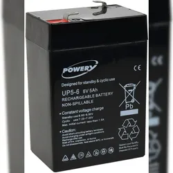 Powery Blei-Gel Akku UP5-6 6V 5Ah