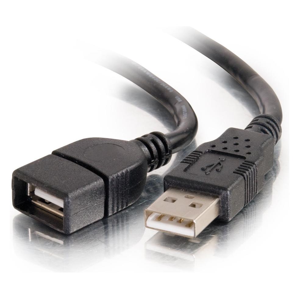 C2G 2 m (6.6ft) Verlängerungskabel USB 2.0-A Stecker zu A-Buchse - Schwarz (2 m, USB 2.0) (52107)