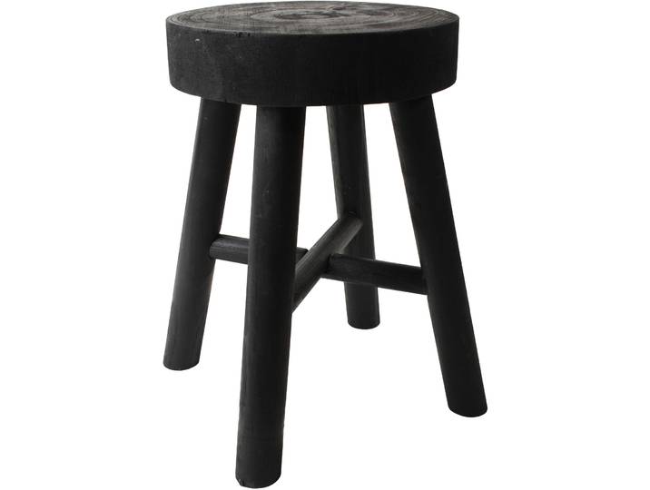 Hocker Pastel & Contrast Schwarz Holz B 27 H 40 cm