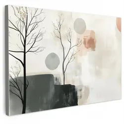 LEINWANDBILD Wabi sabi - Beige - Pflanze Deko Schlafzimmer 30x20 cm