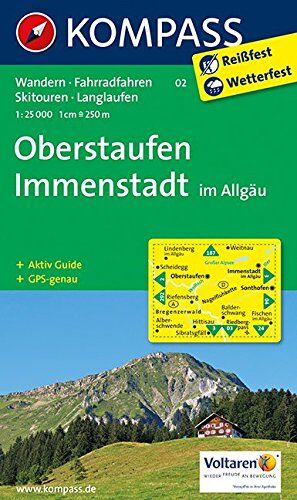 02 Kompass - Oberstaufen - Immenstadt im Allgäu: Wanderkarte mit Aktiv Guide, Radwegen, Skitouren und Loipen. GPS-genau.1:25000 (KOMPASS-Wanderkarten, Band 2) - Preis vom 30.09.2026 09:01:18 h